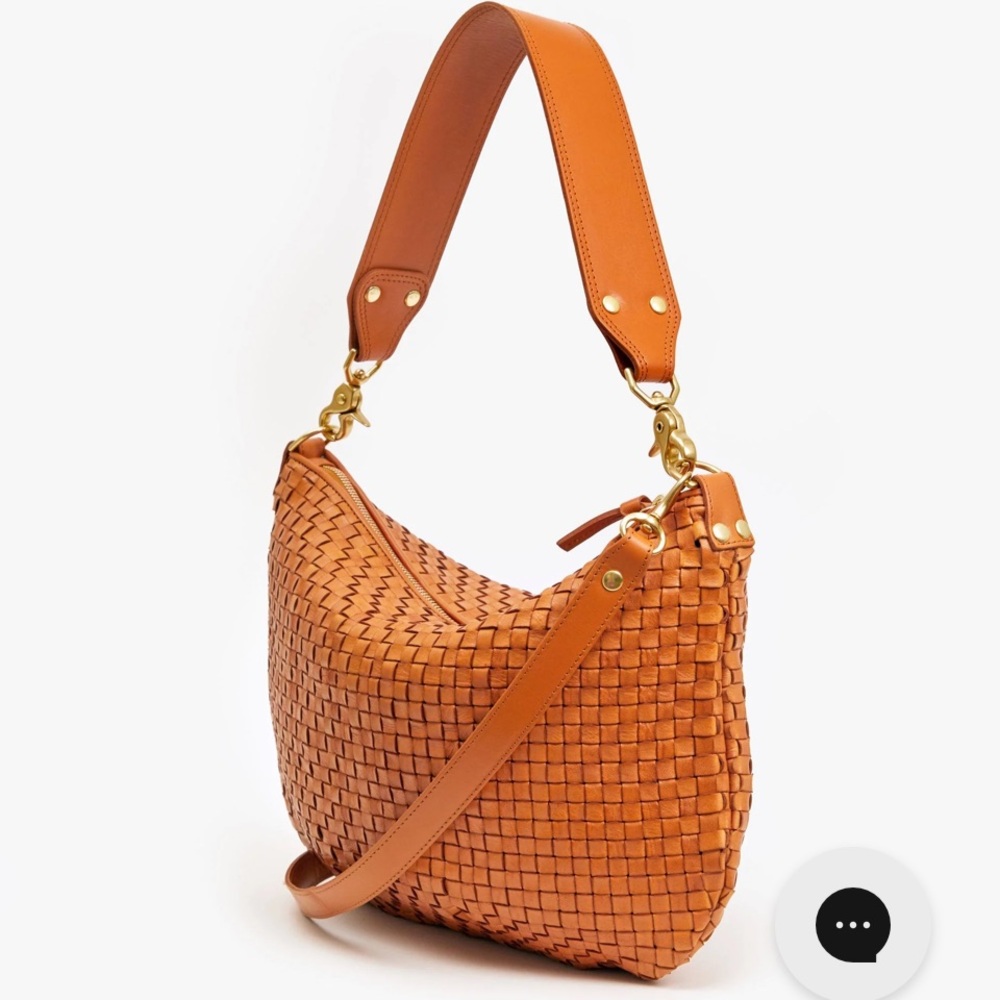 Moyen Messenger Natural Woven Checker Handbag
